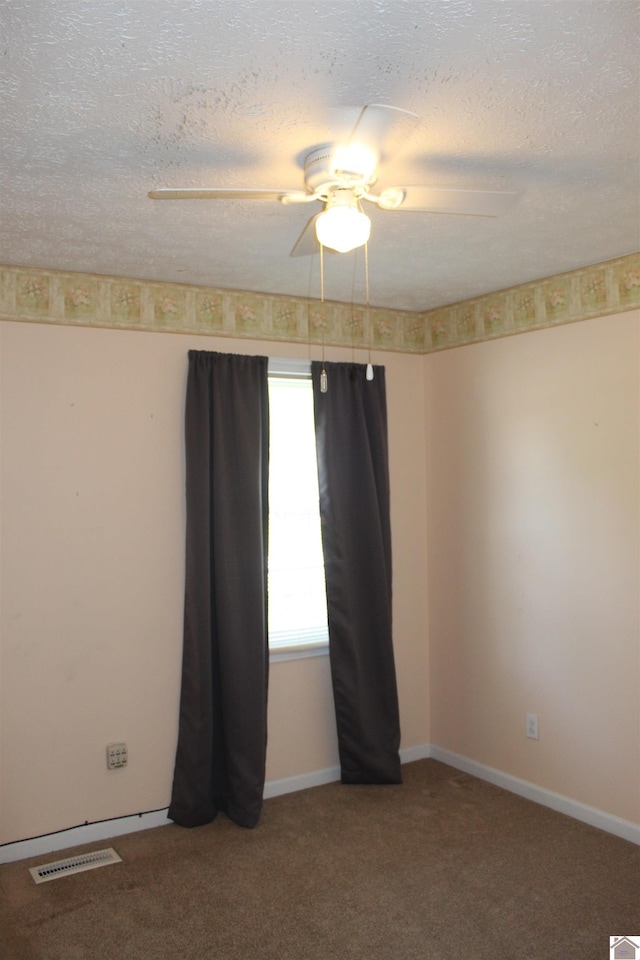 1725 Evelyn Dr, Paducah, KY 42003 - empty room featuring ceiling fan, a textured ceiling, and carpet flooring