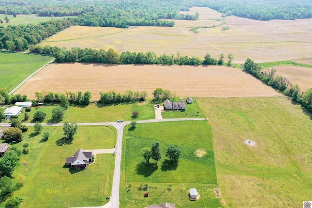 drone / aerial view featuring a rural view
