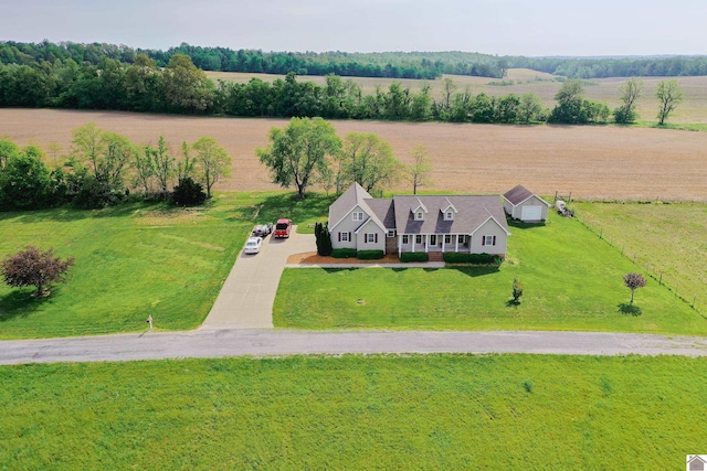 aerial view with a rural view