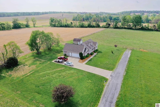 drone / aerial view featuring a rural view