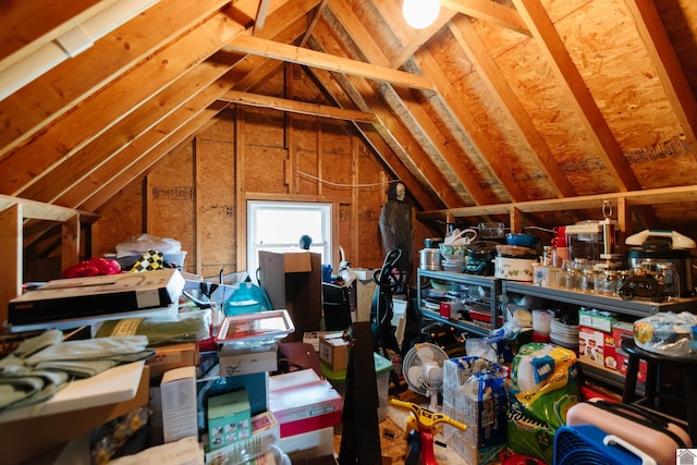 view of unfinished attic