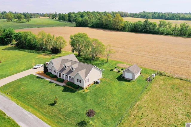 drone / aerial view with a rural view