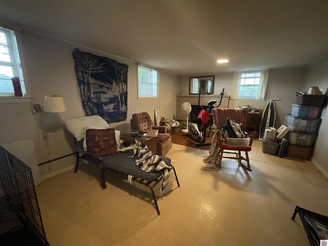 interior space with a healthy amount of sunlight and baseboards