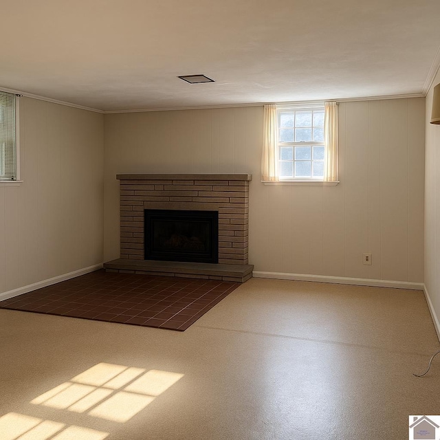 3458 Palma Rd, Calvert City, KY 42029 - unfurnished living room with a fireplace with raised hearth and baseboards