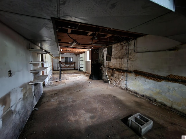 below grade area with stairs