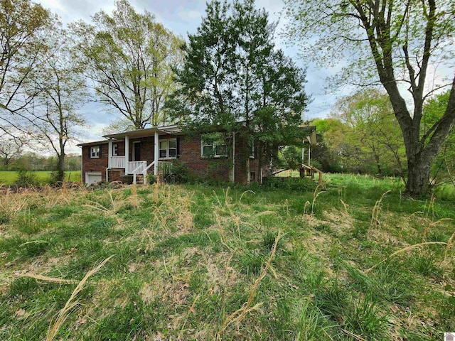 exterior space with covered porch