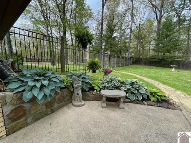 view of yard with fence
