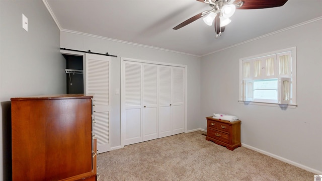 608 E 12th St, Benton, KY 42025 - bedroom with crown molding, carpet flooring, baseboards, and a closet