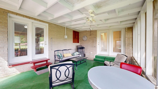 608 E 12th St, Benton, KY 42025 - exterior space featuring entry steps, a ceiling fan, and an outdoor hangout area