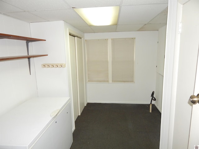 2286 Murray Hwy, Benton, KY 42025 - hall with dark carpet, baseboards, and a drop ceiling