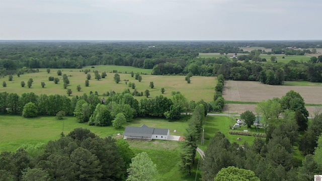 aerial view with a rural view