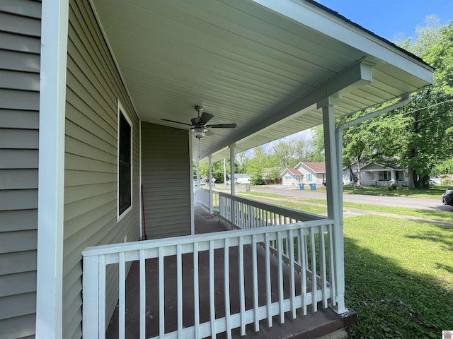 429 S 2nd St, Mayfield, KY 42066 - view of patio featuring a ceiling fan and a porch
