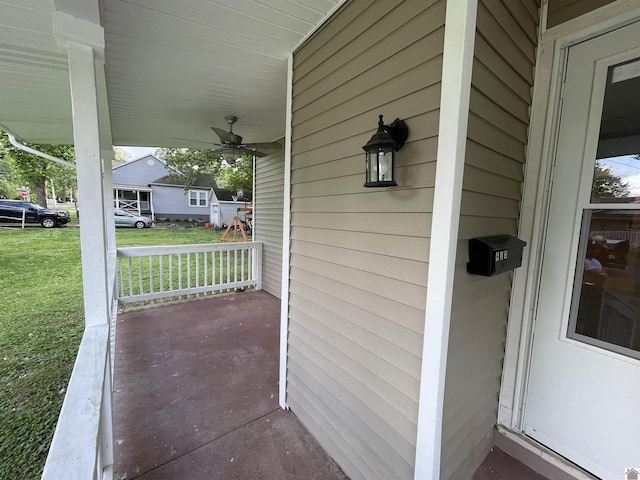 429 S 2nd St, Mayfield, KY 42066 - view of patio with a ceiling fan and covered porch