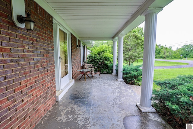 view of patio with a porch
