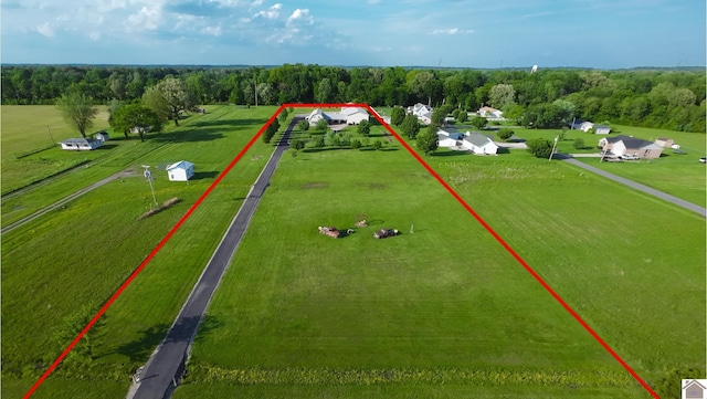 1040 Lone Valley Rd, Calvert City, KY 42029 - aerial view of sparsely populated area with property boundaries highlighted