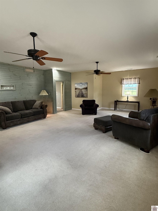 1040 Lone Valley Rd, Calvert City, KY 42029 - carpeted living area featuring a ceiling fan
