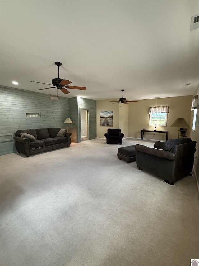 1040 Lone Valley Rd, Calvert City, KY 42029 - carpeted living room featuring a ceiling fan