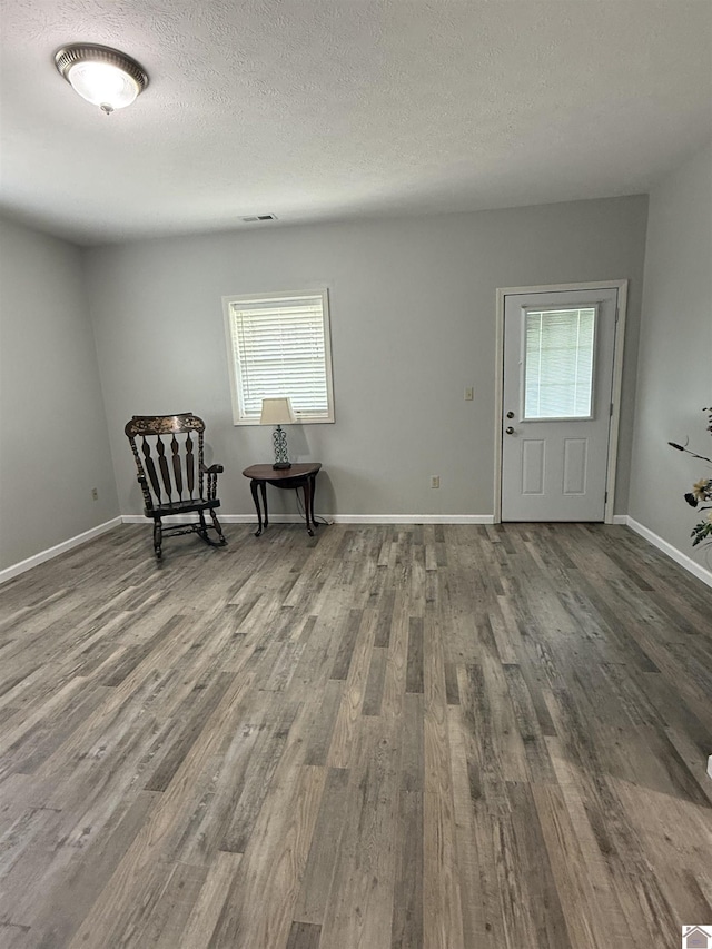 1040 Lone Valley Rd, Calvert City, KY 42029 - living area featuring wood finished floors, a textured ceiling, and baseboards
