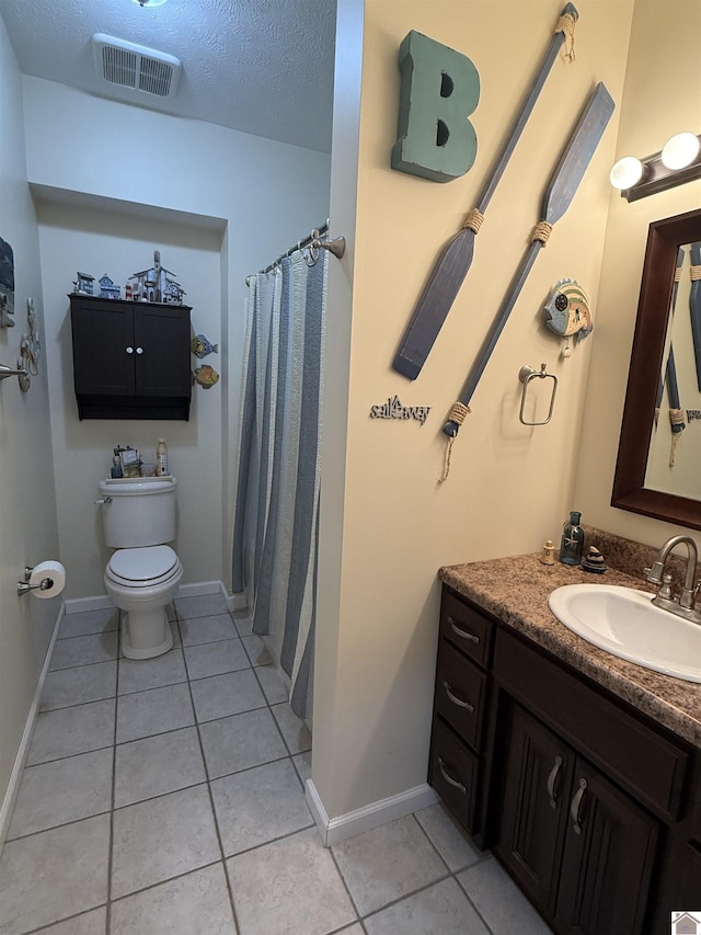 1040 Lone Valley Rd, Calvert City, KY 42029 - bathroom with tile patterned flooring, toilet, vanity, baseboards, and a shower with curtain