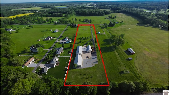 1040 Lone Valley Rd, Calvert City, KY 42029 - aerial view of sparsely populated area with property parcel outlined