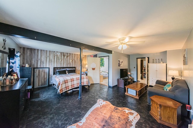 2782 Foust Sledd Rd, Benton, KY 42025 - bedroom featuring wood walls