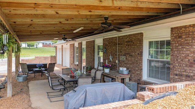 2782 Foust Sledd Rd, Benton, KY 42025 - view of patio / terrace featuring ceiling fan and outdoor dining area