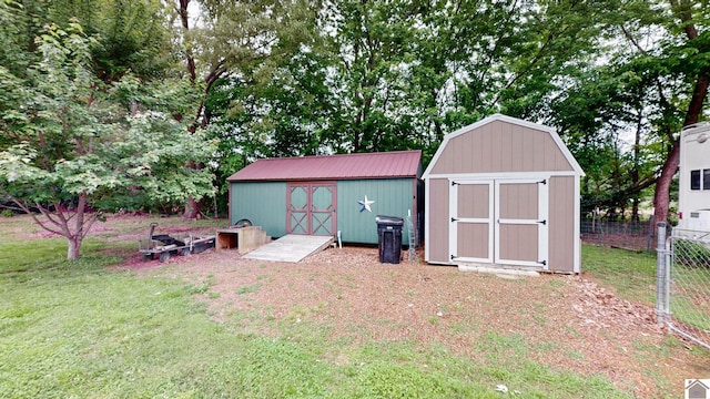 view of shed