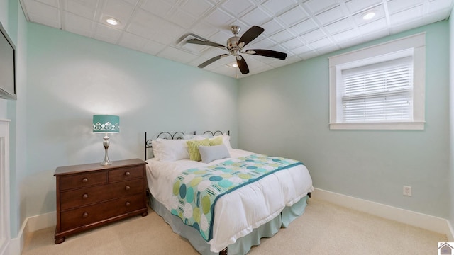 171 Cagel, Gilbertsville, KY 42044 - bedroom with carpet floors, baseboards, a ceiling fan, and recessed lighting