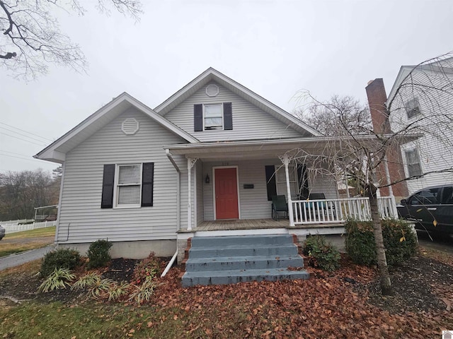 view of front of property with a porch