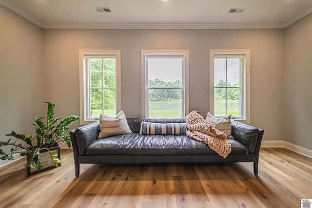 112 Shadow Pine Ln, Paducah, KY 42001 - sitting room featuring ornamental molding, baseboards, light wood-type flooring, and recessed lighting