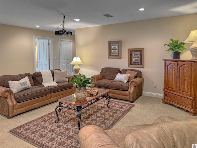 730 Rob Mason Rd, Murray, KY 42071 - living room with light colored carpet, recessed lighting, and baseboards