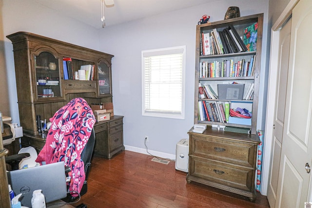 1300 Rocky Rd, Fancy Farm, KY 42039 - office space featuring dark wood-type flooring and baseboards