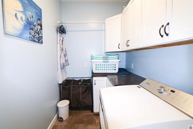 1300 Rocky Rd, Fancy Farm, KY 42039 - clothes washing area with washer / clothes dryer, cabinet space, and baseboards