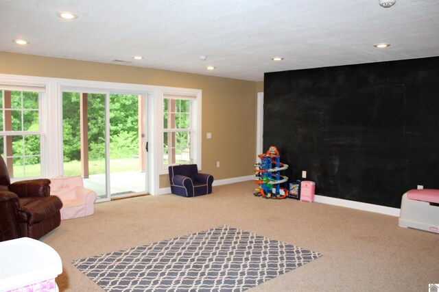 494 Beat Farmer Rd, New Concord, KY 42076 - playroom with carpet, recessed lighting, and baseboards