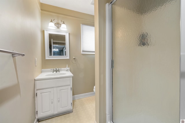 521 Whitnell Ave, Murray, KY 42071 - full bath with a shower stall, vanity, tile patterned floors, toilet, and baseboards