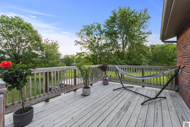 890 Ridge Rd, Gilbertsville, KY 42044 - wooden terrace featuring a yard