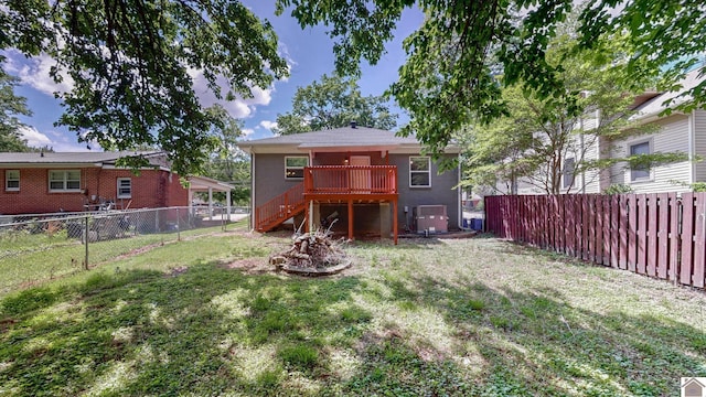 509 S 6th St, Murray, KY 42071 - rear view of house with stairs, a deck, and cooling unit