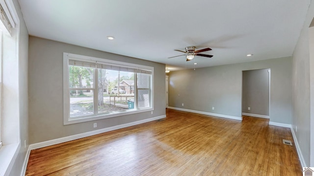 509 S 6th St, Murray, KY 42071 - spare room with ceiling fan, wood finished floors, baseboards, and recessed lighting