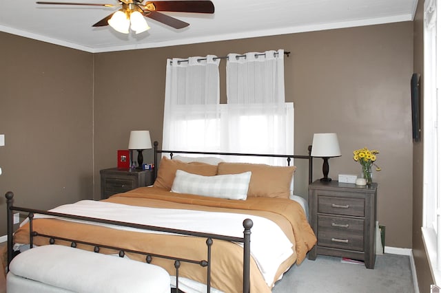 7262 State Route 94 E, Murray, KY 42071 - carpeted bedroom featuring ornamental molding, baseboards, and ceiling fan
