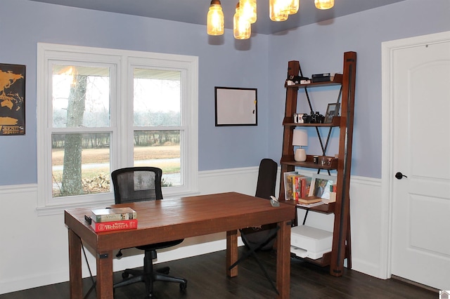 7262 State Route 94 E, Murray, KY 42071 - office space with dark wood-type flooring and a chandelier