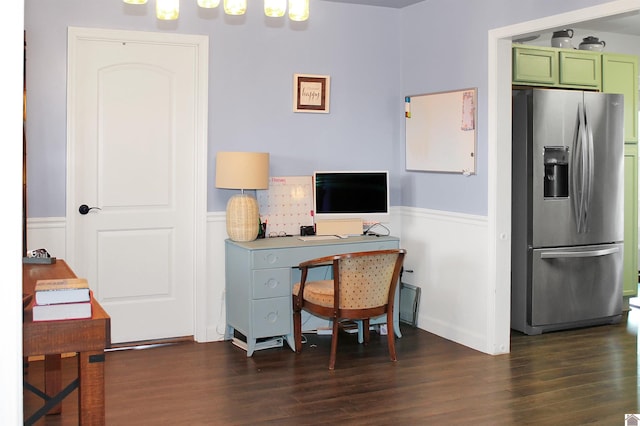 7262 State Route 94 E, Murray, KY 42071 - office area with dark wood-style floors and wainscoting
