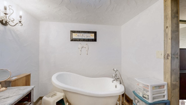 711 Rocky Rd, Fancy Farm, KY 42039 - full bath featuring a soaking tub and a textured ceiling