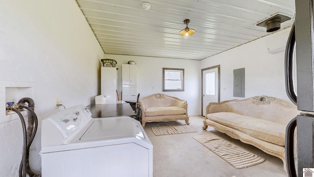 711 Rocky Rd, Fancy Farm, KY 42039 - washroom with washer / dryer and electric panel