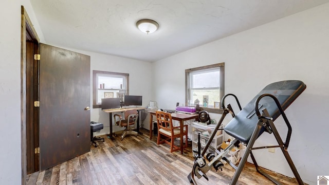 711 Rocky Rd, Fancy Farm, KY 42039 - office area with healthy amount of natural light and wood finished floors