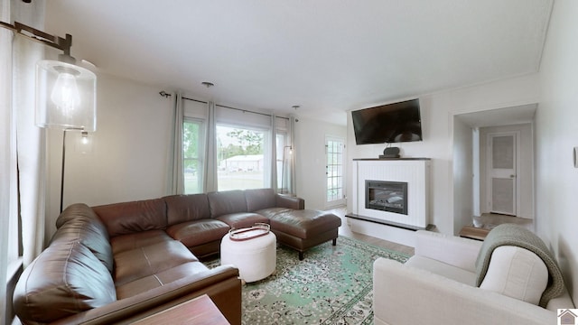 3500 Cairo, Paducah, KY 42001 - living room with a glass covered fireplace and wood finished floors