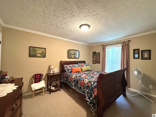 5109 S Rd, Cadiz, KY 42211 - carpeted bedroom featuring baseboards, crown molding, and a textured ceiling