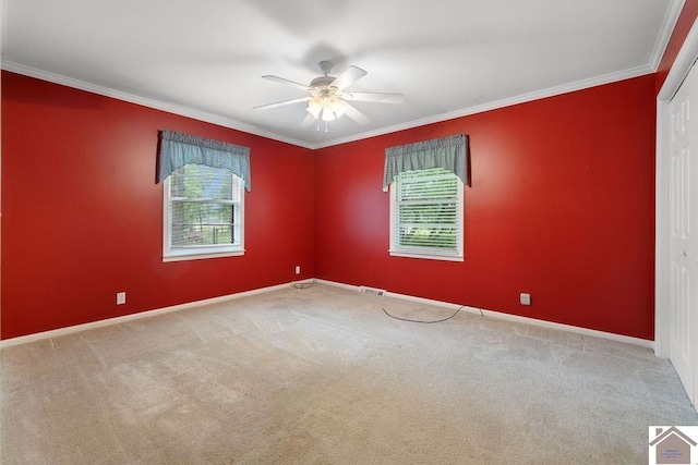 1906 Gatesborough Cir, Murray, KY 42071 - carpeted empty room with ornamental molding, ceiling fan, and baseboards