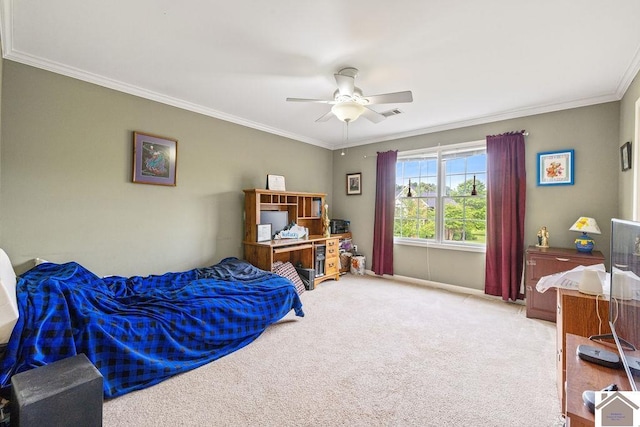 2007 Atkins Way, Murray, KY 42071 - bedroom featuring ornamental molding, carpet, ceiling fan, and baseboards