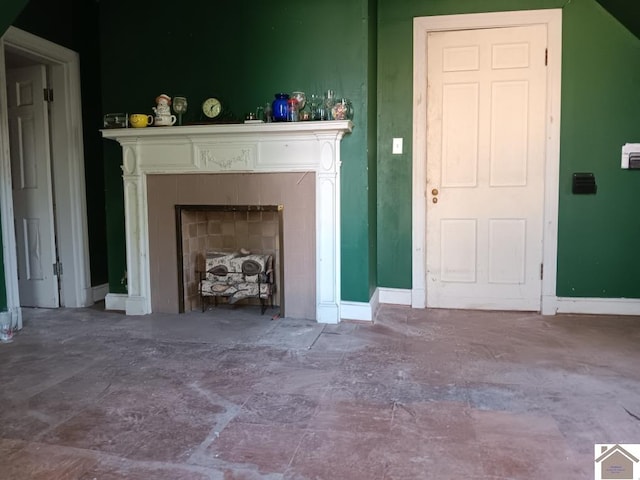 703 Fulton St, Hickman, KY 42050 - living room featuring a fireplace with flush hearth and baseboards