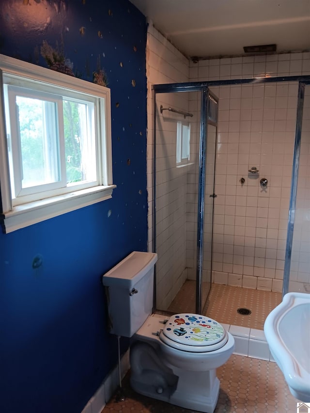 703 Fulton St, Hickman, KY 42050 - full bath with toilet, a stall shower, and tile patterned floors
